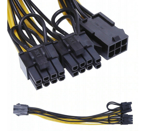 Переходник БП 6pin to 2x8pin 15см