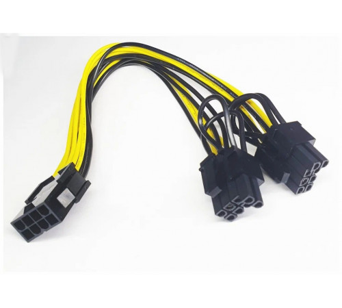 Переходник БП 8pin to 2x8pin 15см Переходник БП 8pin to 2x8pin 15см