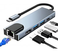 Переходник ПК TYPE-C to HDTV 5in1 LAN1000mb