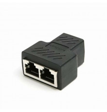 Переходник разветвитель сети LAN to 2xLAN RJ45 black 2pcs