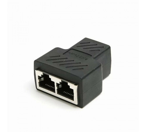 Переходник разветвитель сети LAN to 2xLAN RJ45 black 2pcs Переходник разветвитель сети LAN to 2xLAN RJ45 black 2pcs