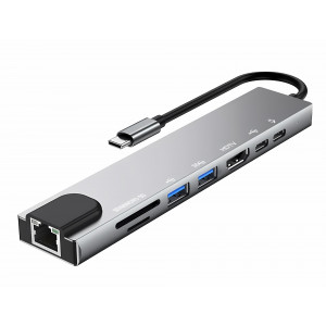 Переходник ПК TYPE-C TO HDTV 8in1 100mb