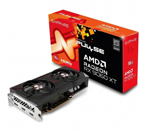 Видеокарта AMD RX9060XT 16GB GDDR6 SAPHIRE PULSE GAMING OC коробкой Б/У
