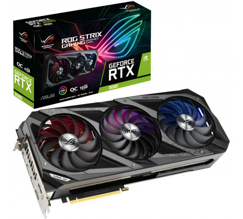 Видеокарта NVIDIA RTX3080 10GB GDDR6 ASUS ROG STRIX с коробкой Б/У 