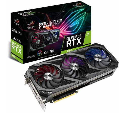 Видеокарта NVIDIA RTX3090 24GB GDDR6X Asus RogStriX с коробкой Black Б/У 