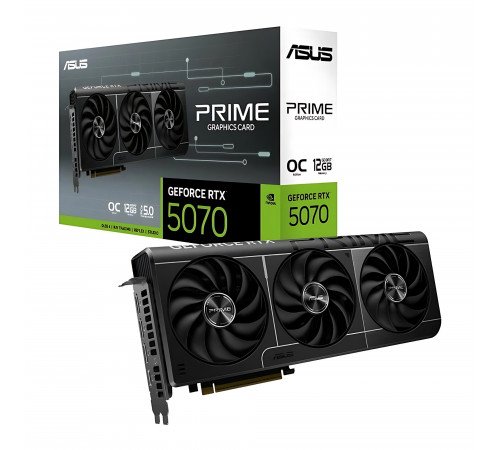 Видеокарта NVIDIA RTX5070 12GB GDDR7 ASUS PRIME 3xFAN OC 