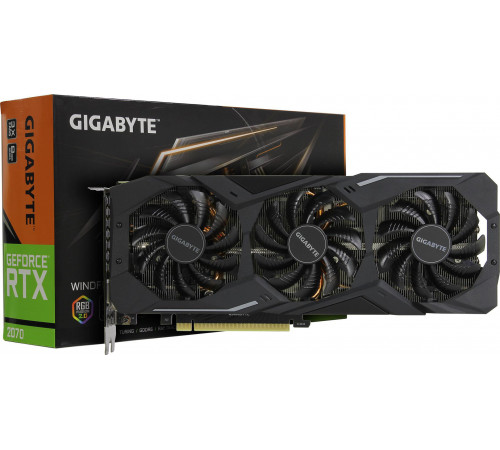 Видеокарта NVIDIA RTX2070 8GB DDR6 Gigabyte 3fan с коробкой Б/У