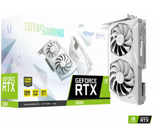 Видеокарта NVIDIA RTX3060 12GB GDDR6 ZOTAC  с коробкой white Б/У