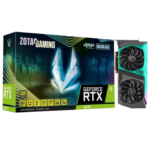 Видеокарта NVIDIA RTX3070 8GB GDDR6 ZOTAC AMP HOLOBLACK с Коробкой Б/У