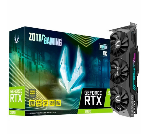 Видеокарта NVIDIA RTX3080 10GB GDDR6X ZOTAC trinity OC с Коробкой Б/у