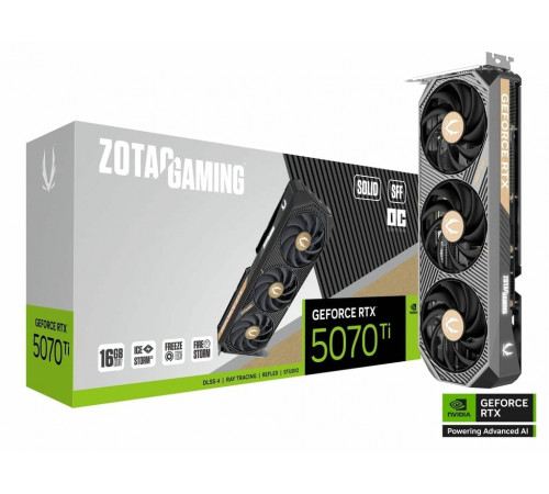 Видеокарта NVIDIA RTX5070ti 16GB GDDR7 Zotac Solid SFF OC 3xFAN