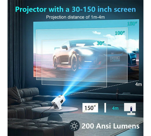 Проектор HY320 mini (200ANSI 1280x720) Android CPU-3326