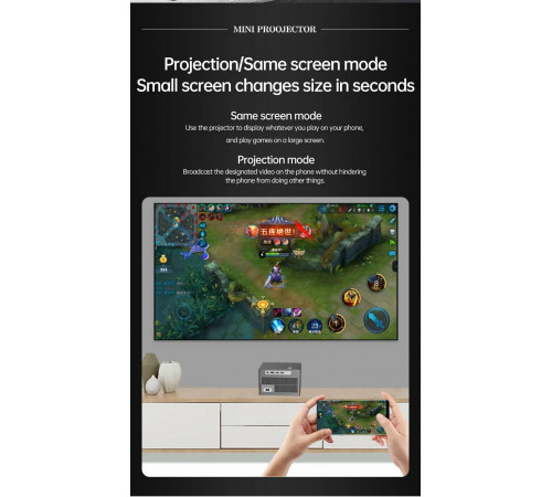 Проектор X6 (200ANSI 1280x720) Android CPU-T950S